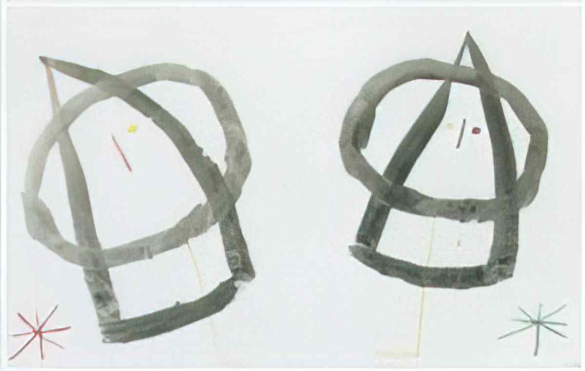 Joan Miro deux personnages6 Art A4 Photo Print