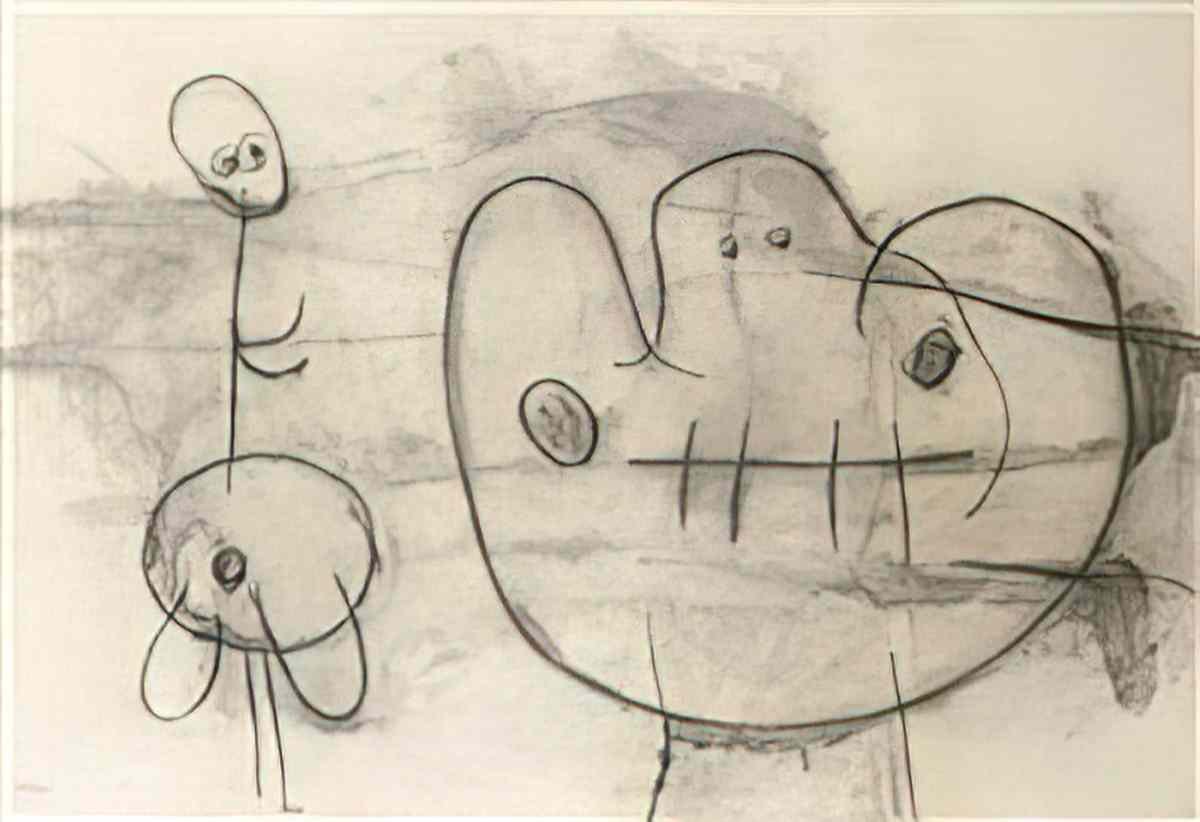Joan Miro deux personnages9 Art A4 Photo Print