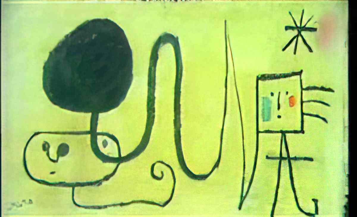 Joan Miro enfants cerv volant etoile Art A4 Photo Print