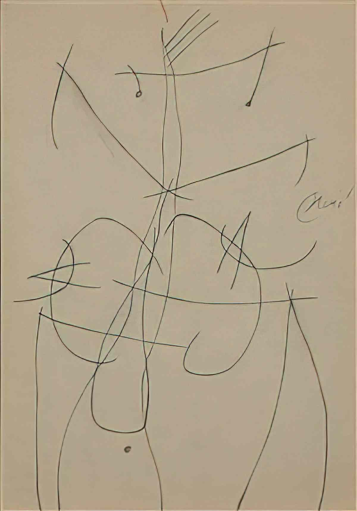 Joan Miro femme aux trois cheveux Art A4 Photo Print