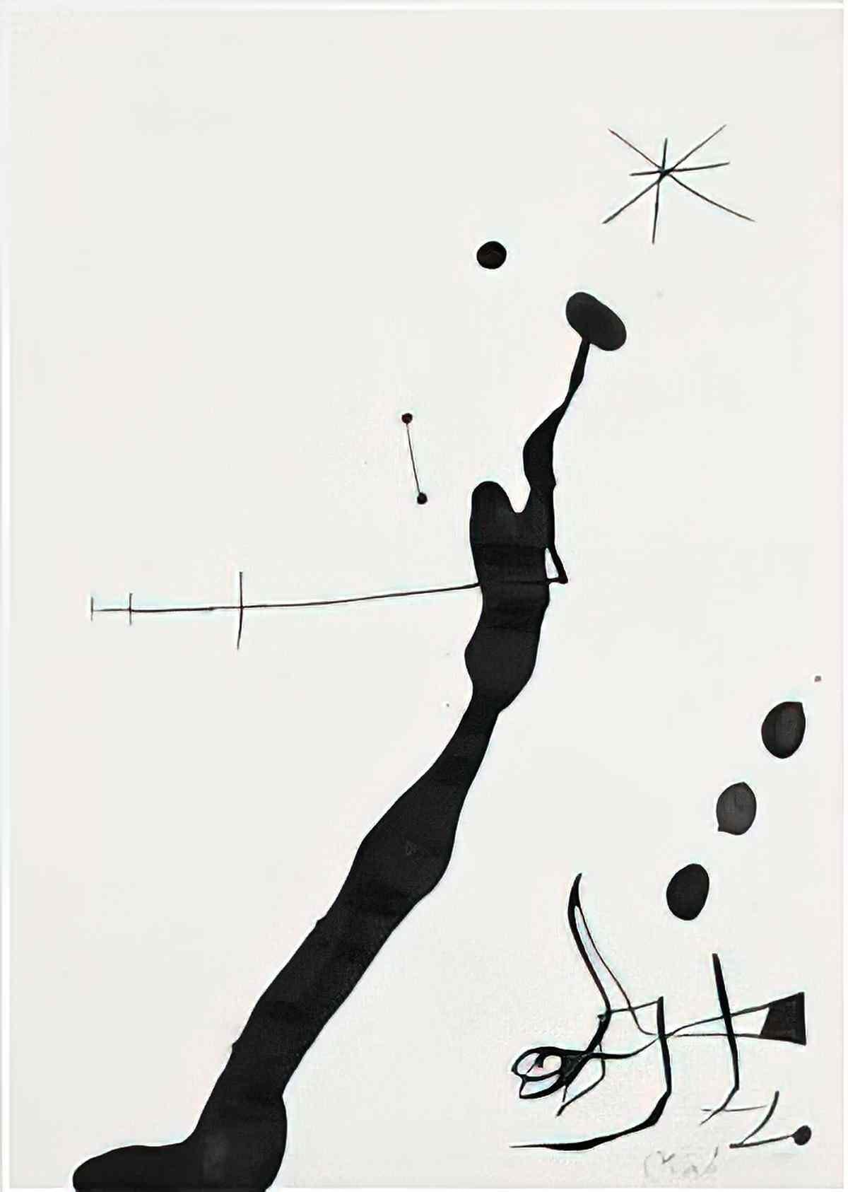 Joan Miro femme et oiseau dans la nuit ii1 Art A4 Photo Print