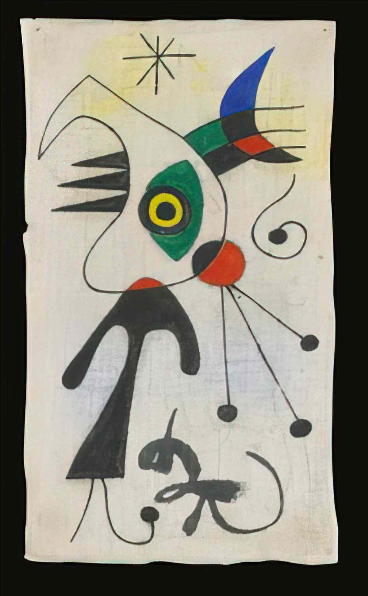 Joan Miro femme et oiseau devant la lune Art A4 Photo Print