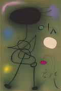Joan Miro femme et oiseau devant le soleil3 Art A4 Photo Print