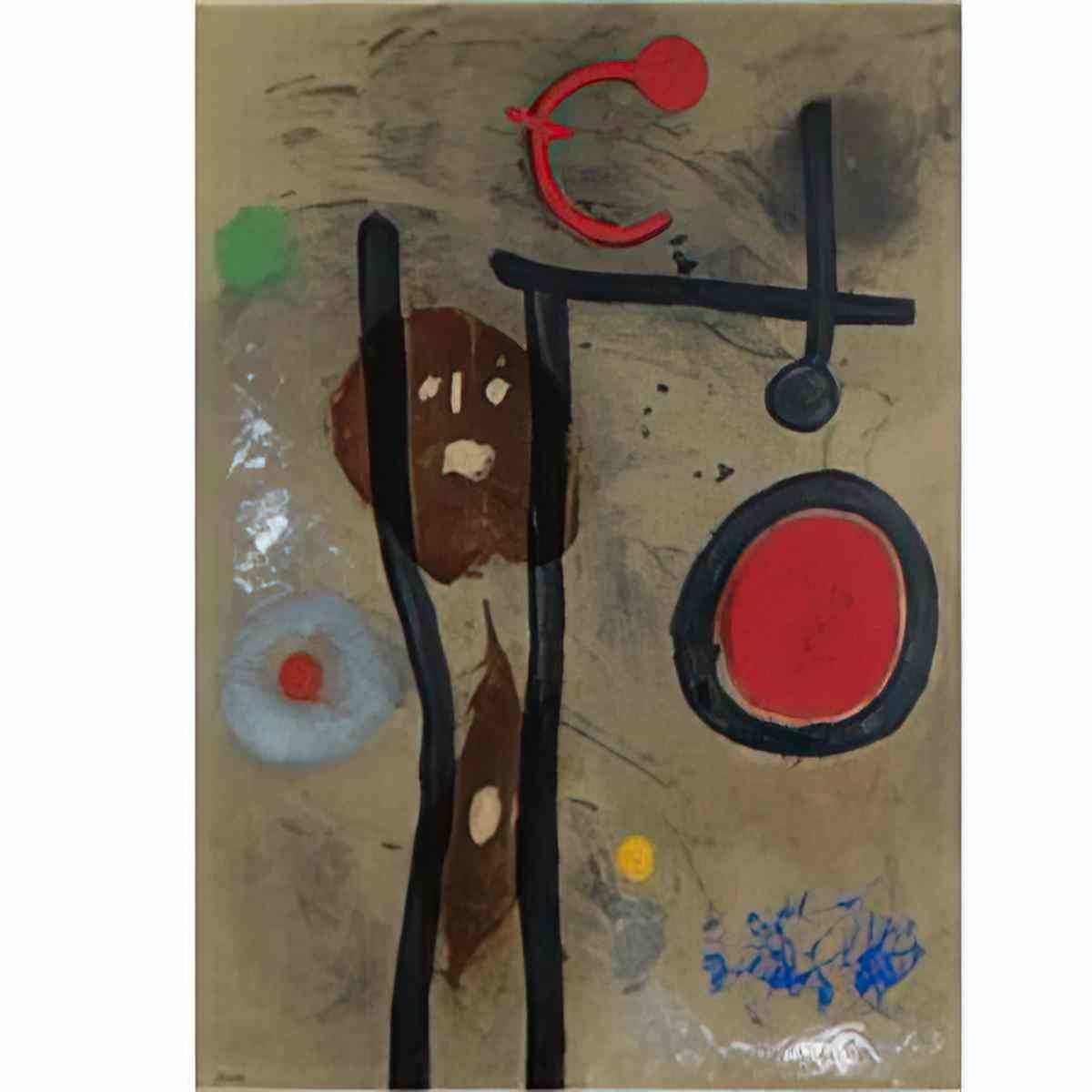 Joan Miro femme et oiseaux devant le soleil Art A4 Photo Print