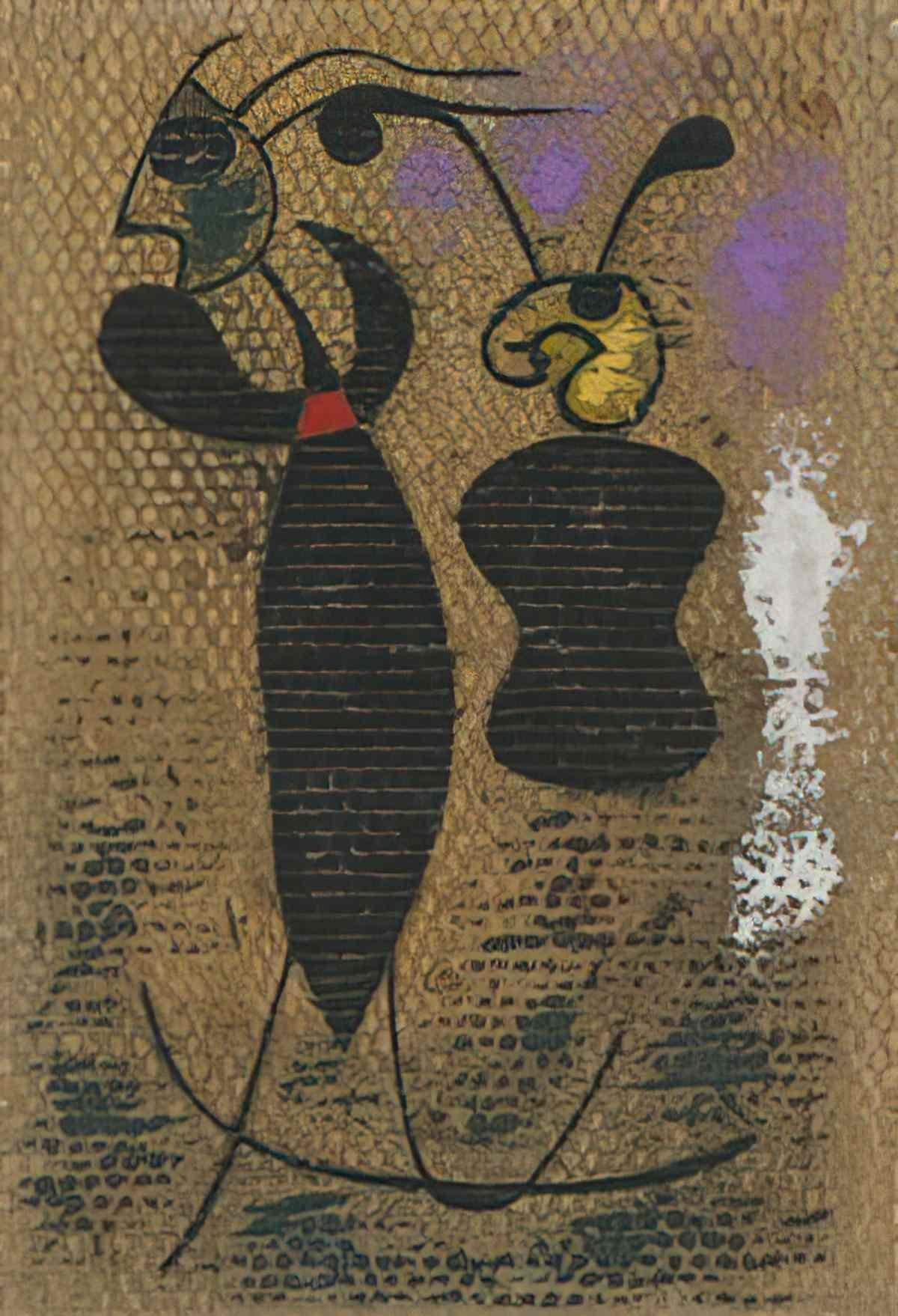 Joan Miro femme et papillon Art A4 Photo Print