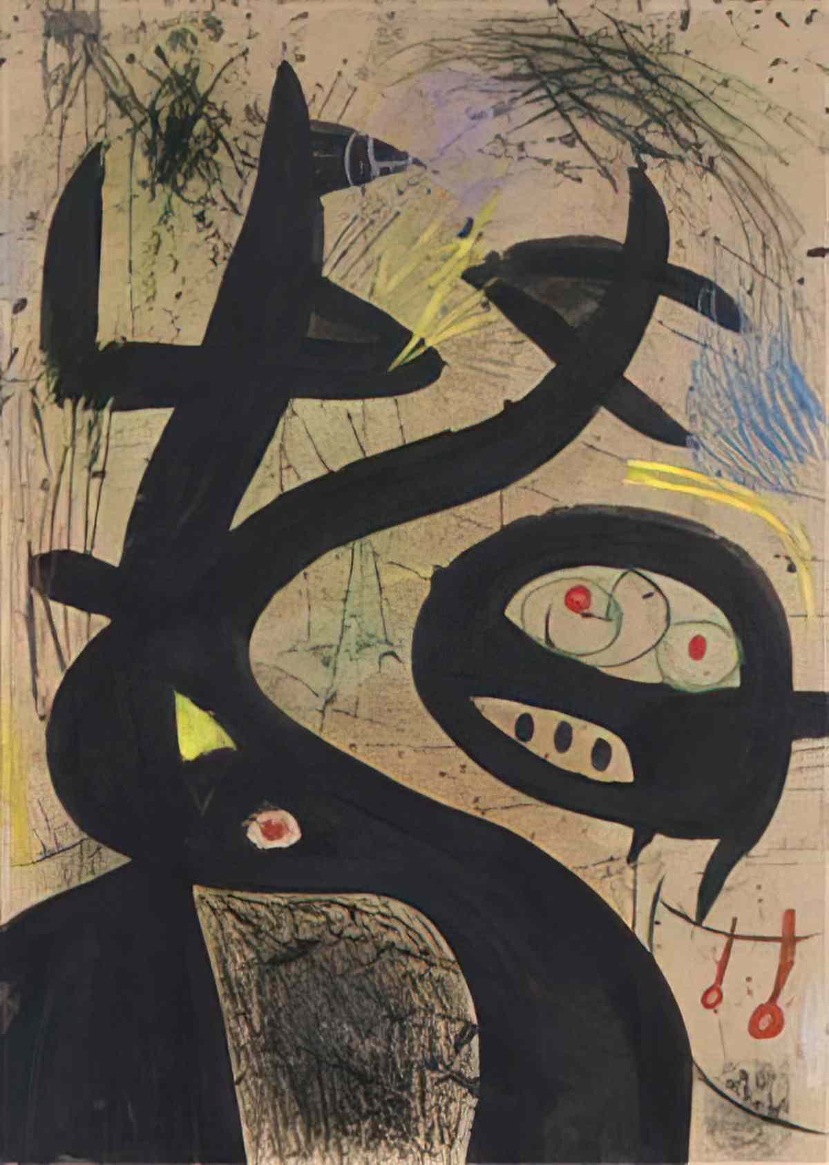 Joan Miro femme dans la nuit Art A4 Photo Print