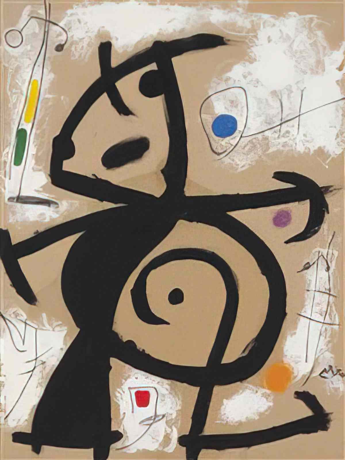 Joan Miro femme oiseaux Art A4 Photo Print
