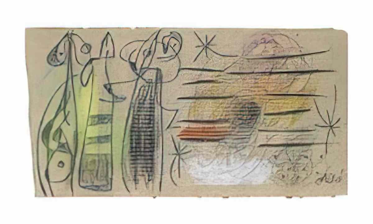 Joan Miro femmes dans la nuit 2 Art A4 Photo Print