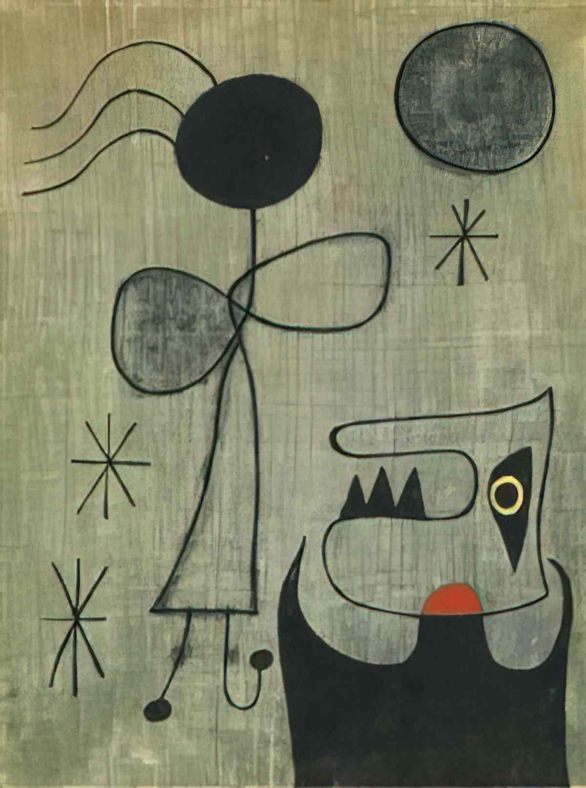 Joan Miro femmes dans la nuit3 Art A4 Photo Print