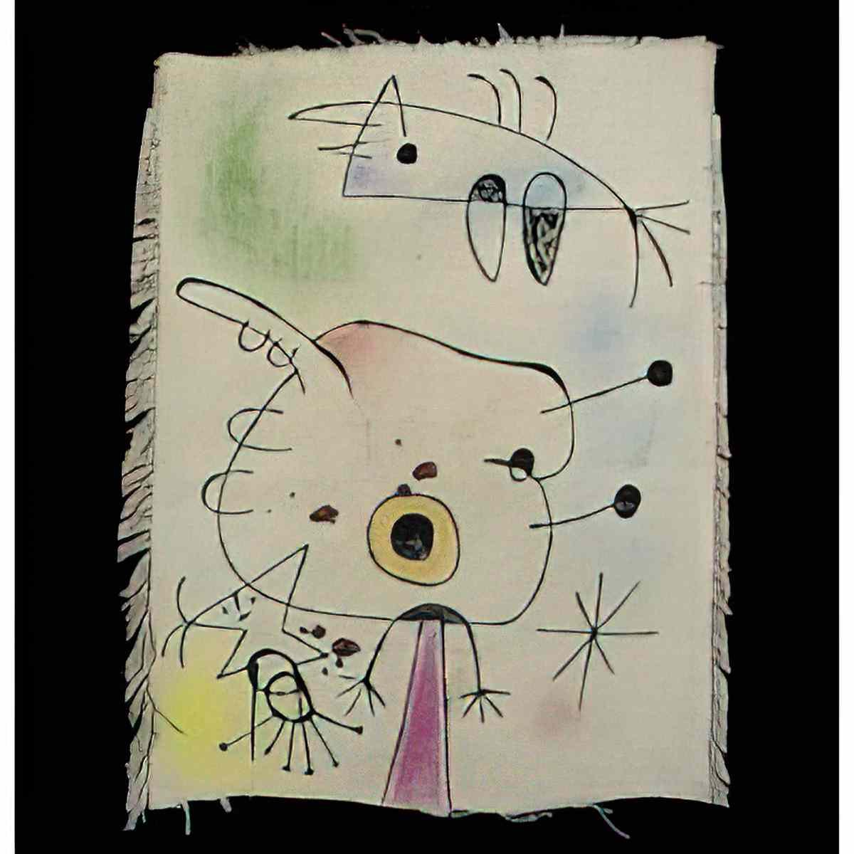 Joan Miro femmes et oiseau dans la nuit Art A4 Photo Print