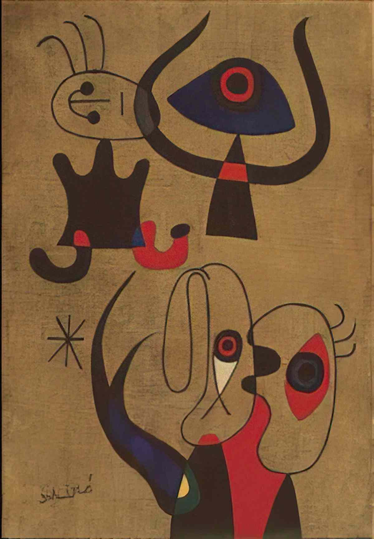 Joan Miro femme oiseau Art A4 Photo Print