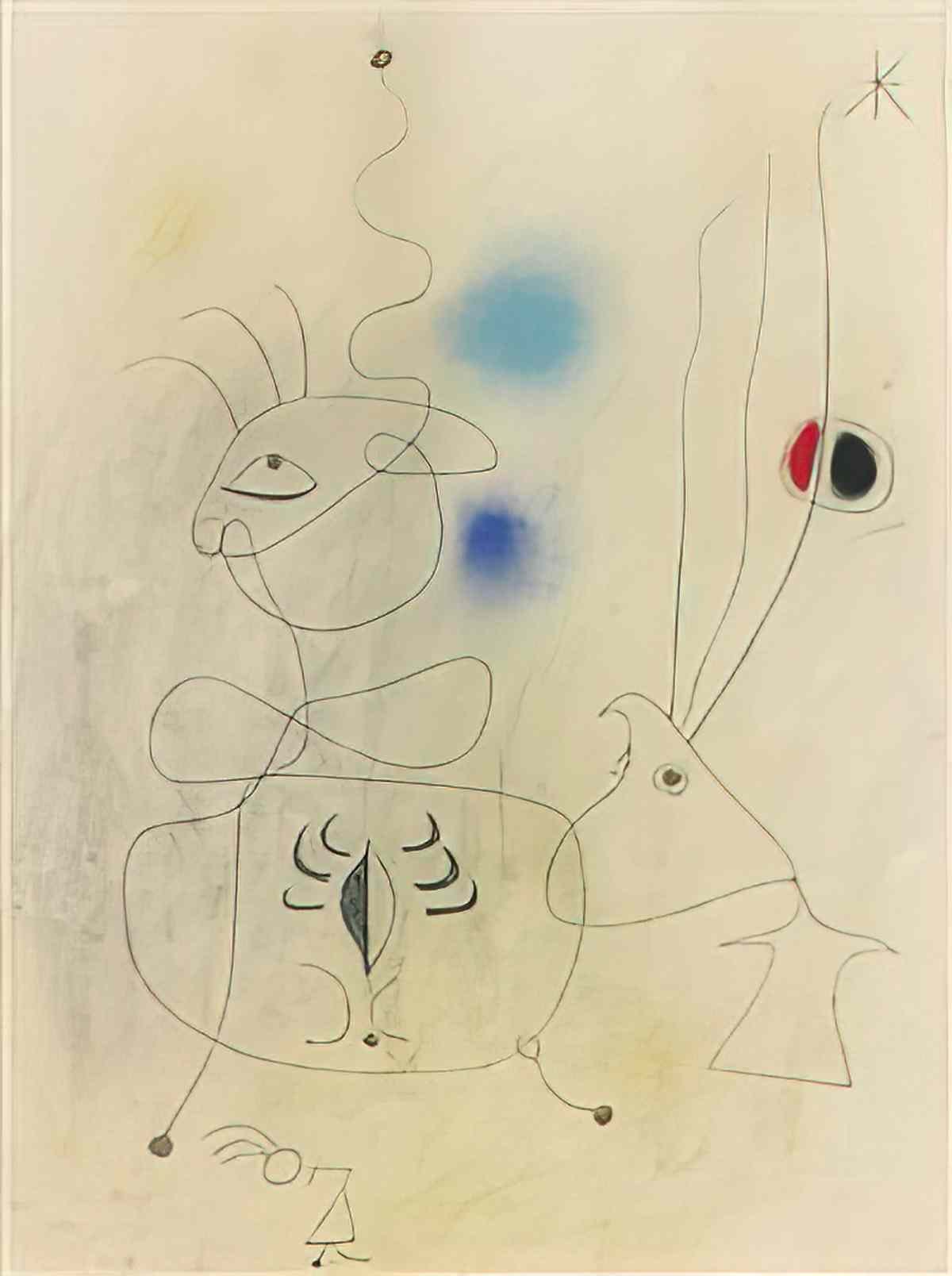 Joan Miro femme oiseau étoile 2 Art A4 Photo Print