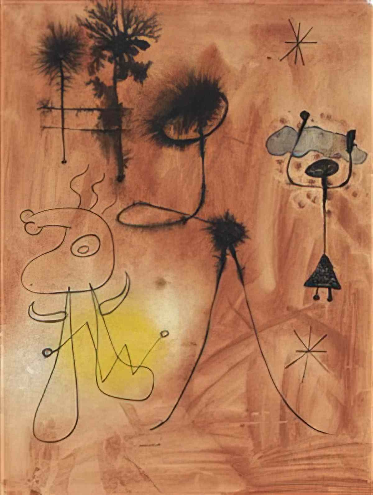 Joan Miro femme oiseau1 2 Art A4 Photo Print