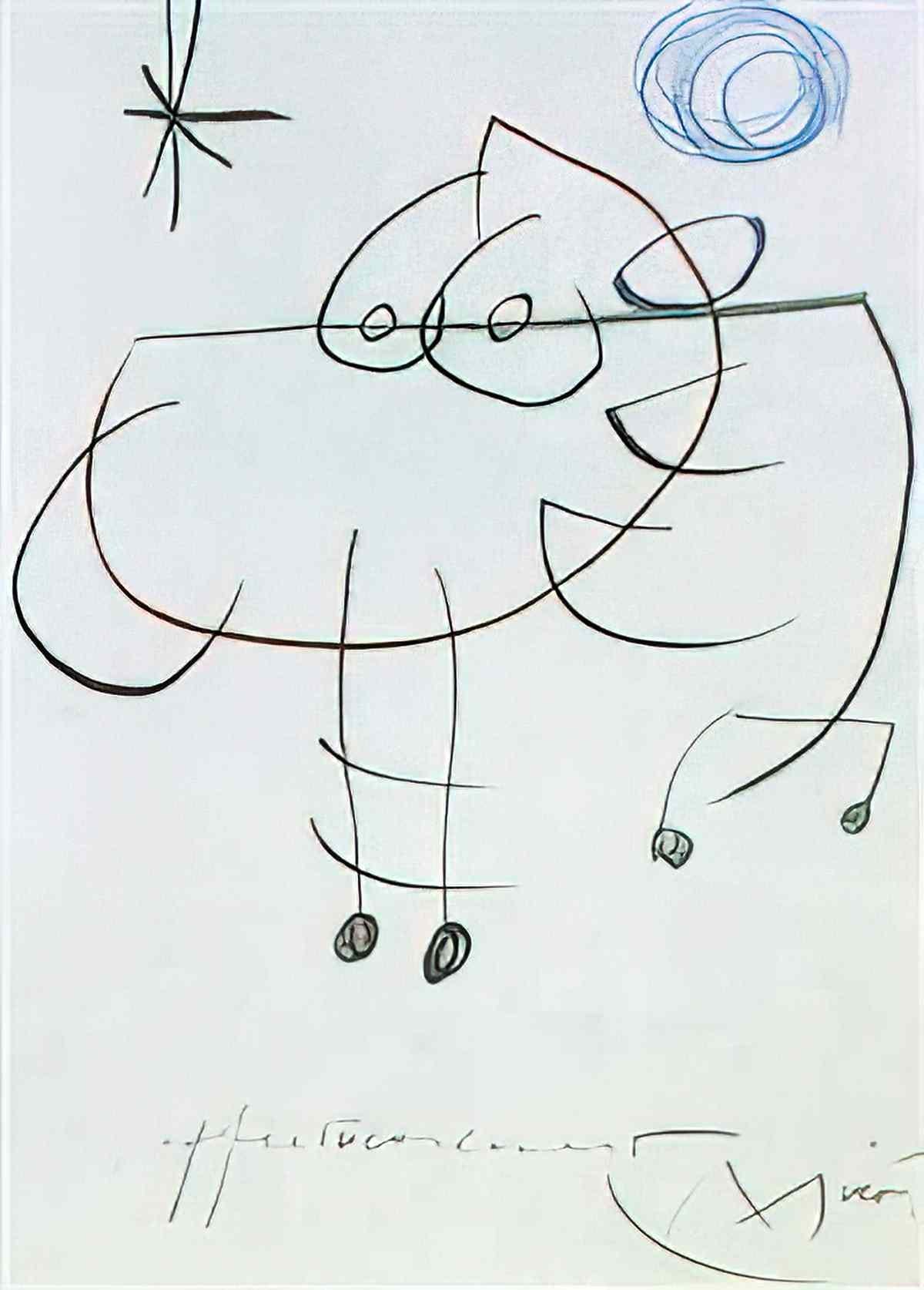 Joan Miro femmes oiseaux etoile 2 Art A4 Photo Print