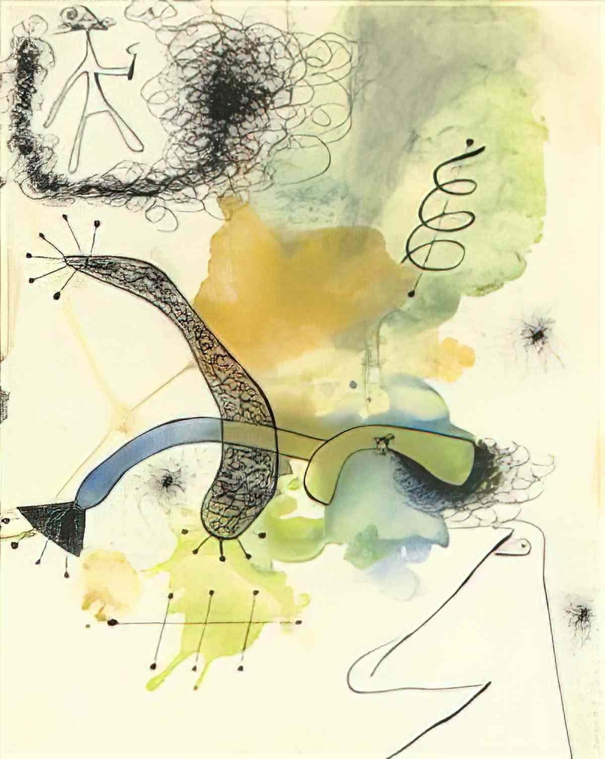 Joan Miro la spirale du rossignol au temps des moissons Art A4 Photo Print