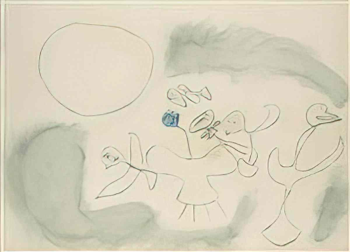 Joan Miro il etait une petite pie there was a little magpie – sheet i Art A4 Photo Print