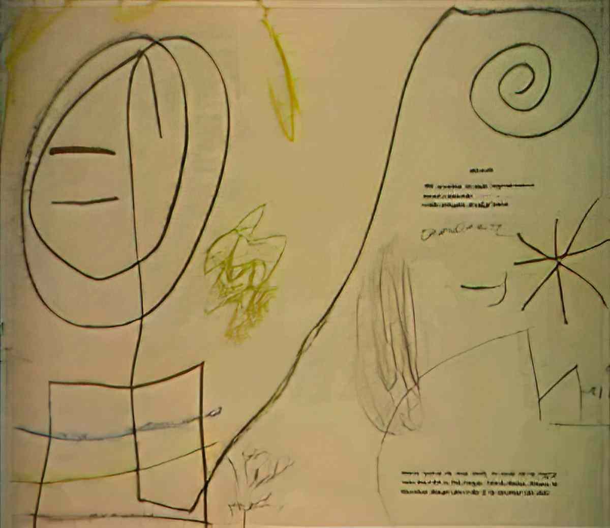 Joan Miro monigote con espiral y estrella Art A4 Photo Print