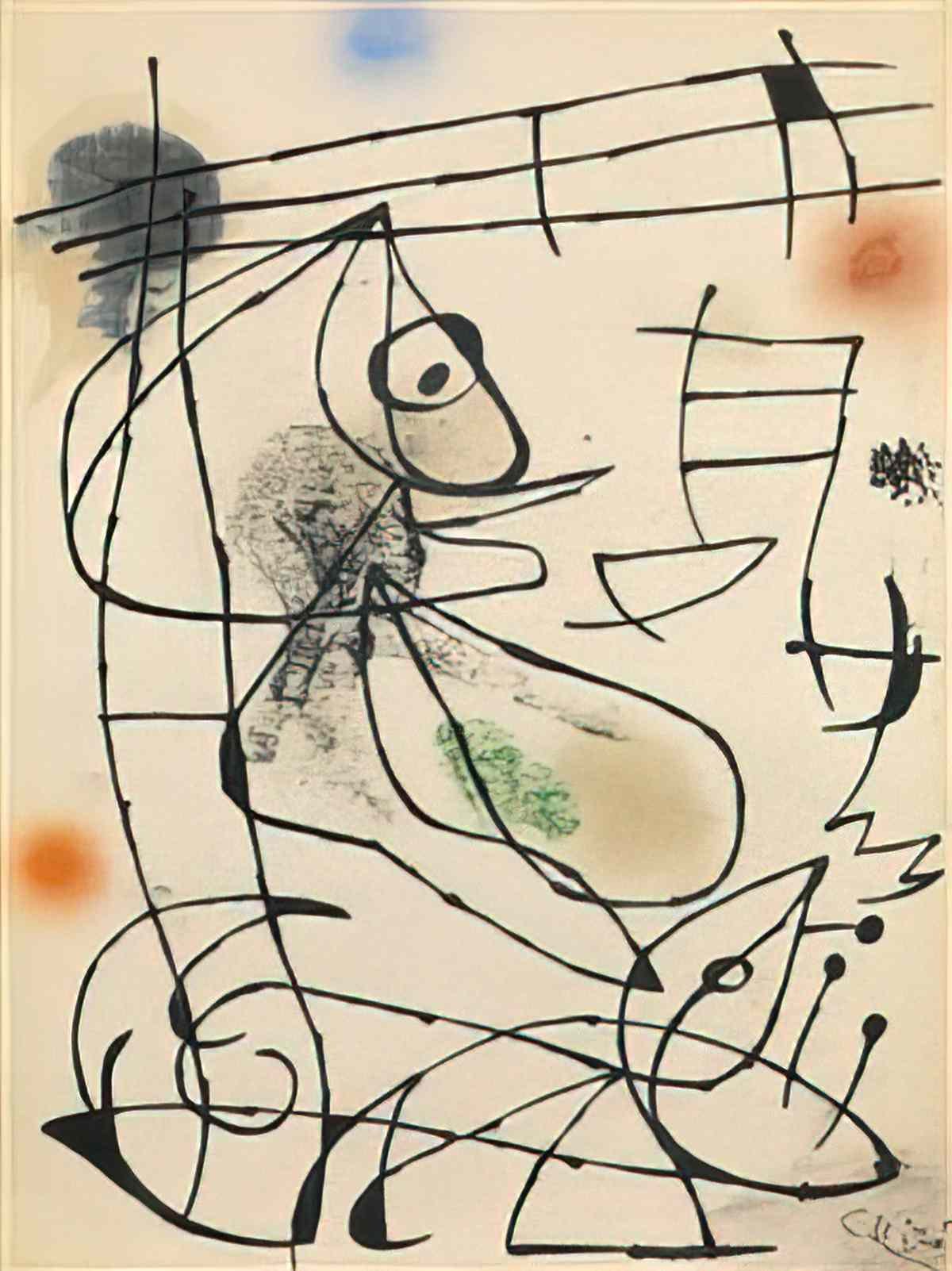 Joan Miro les tendresses de la lueur de la lune a l’aube croisee par Art A4 Photo Print