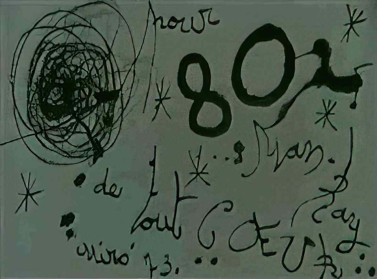 Joan Miro loiseau qui chante a la lune1 Art A4 Photo Print