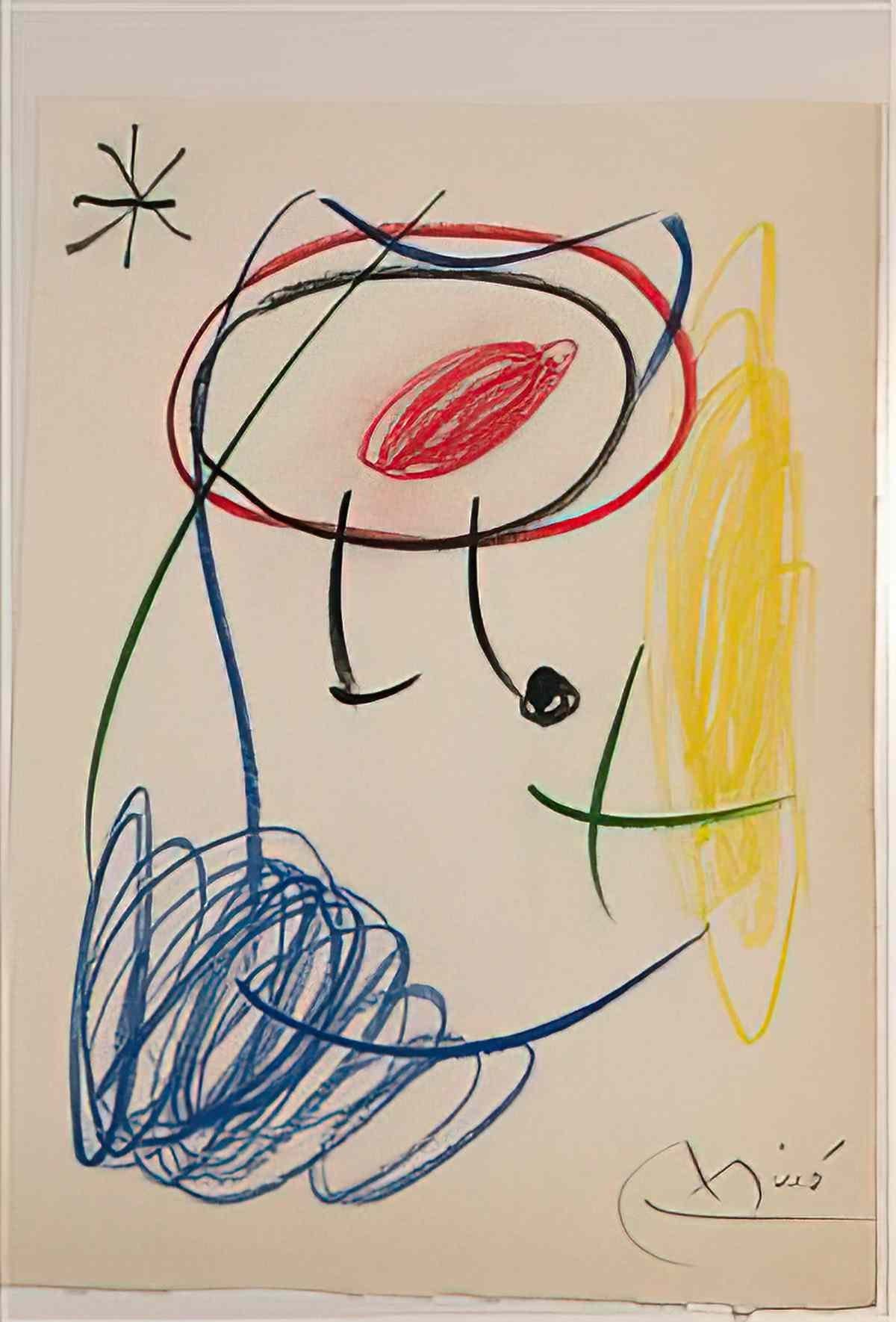 Joan Miro personaje et ettoile Art A4 Photo Print