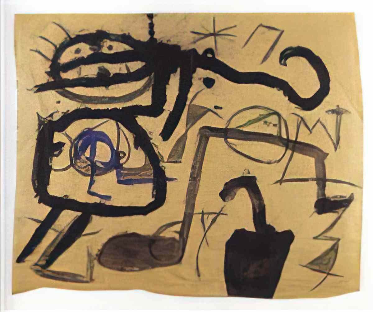Joan Miro personnage avec un chien etoile Art A4 Photo Print