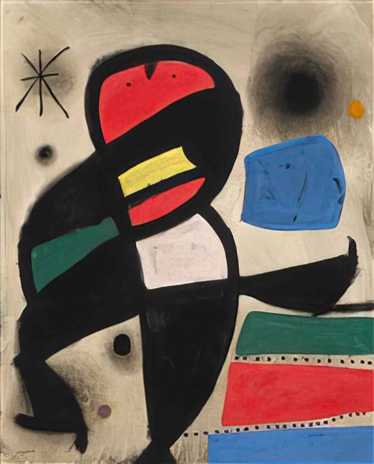 Joan Miro personnage dans la nuit Art A4 Photo Print