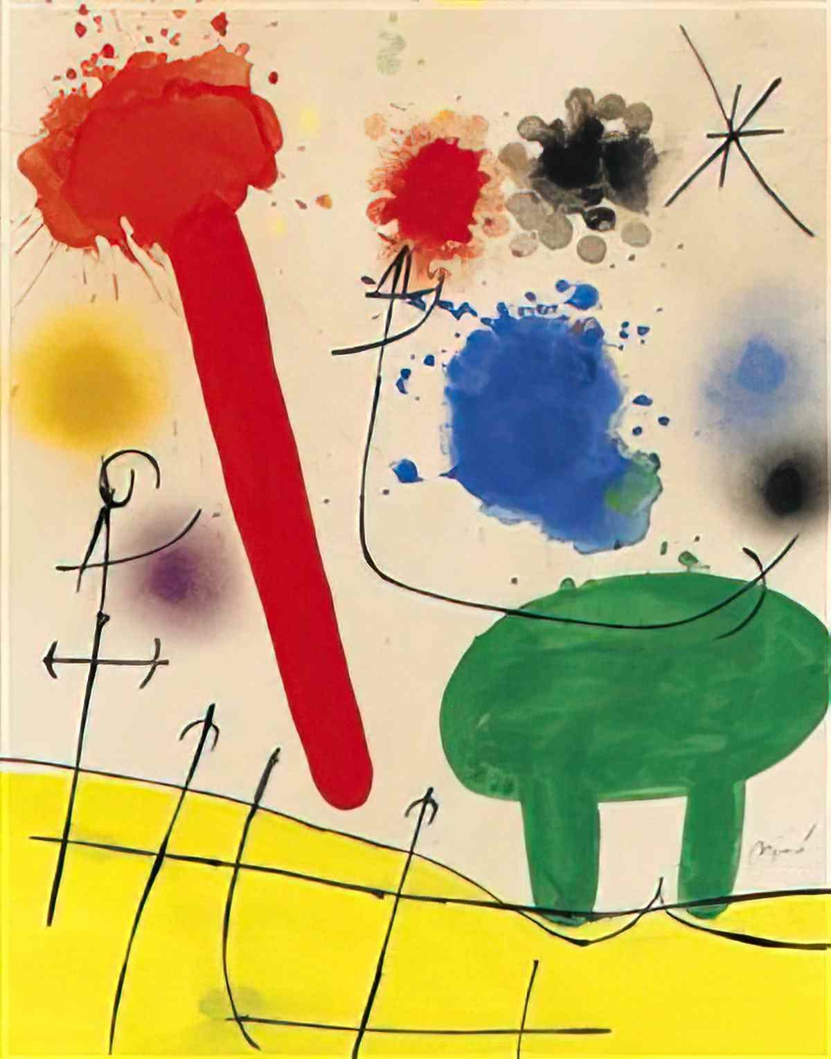 Joan Miro personnage dans un paysage 2 Art A4 Photo Print
