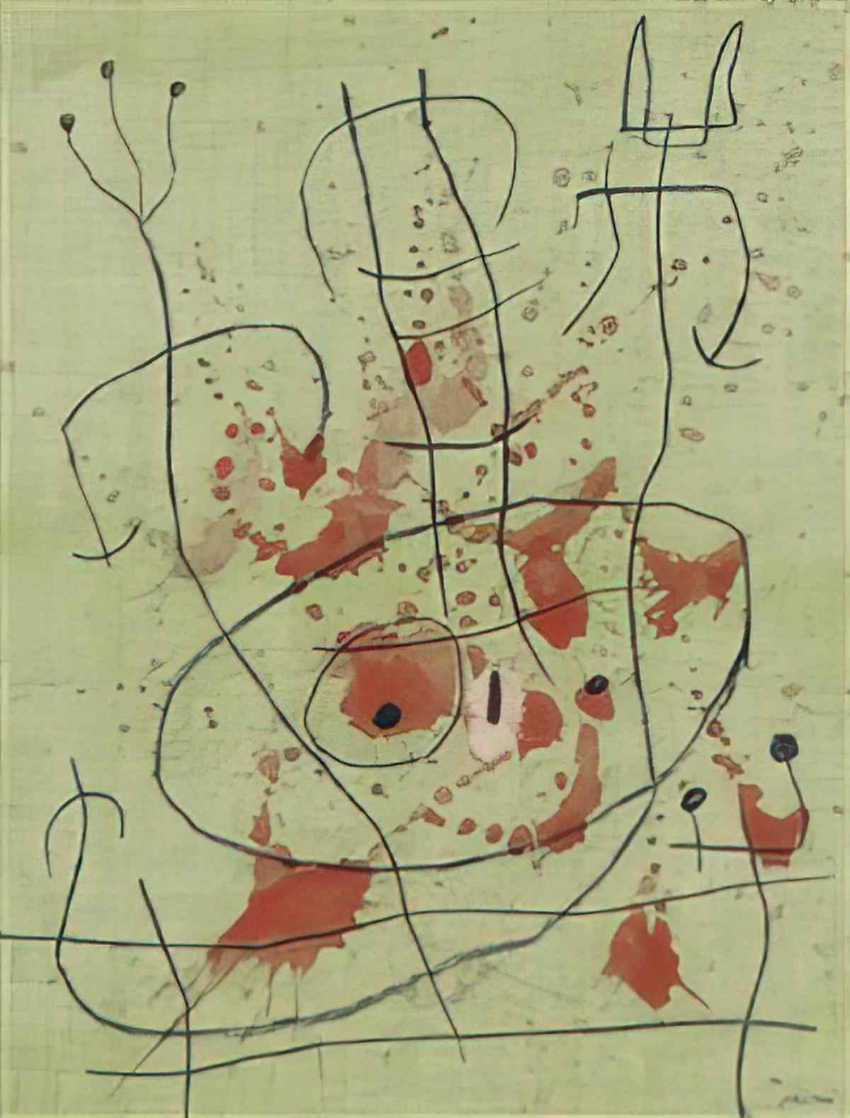 Joan Miro personnage et oiseaux Art A4 Photo Print