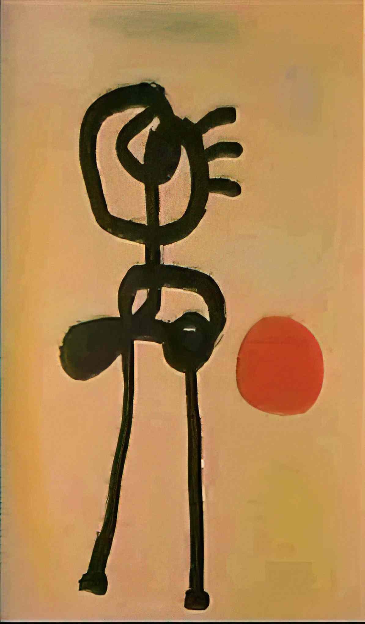 Joan Miro personnage regardant le soleil Art A4 Photo Print
