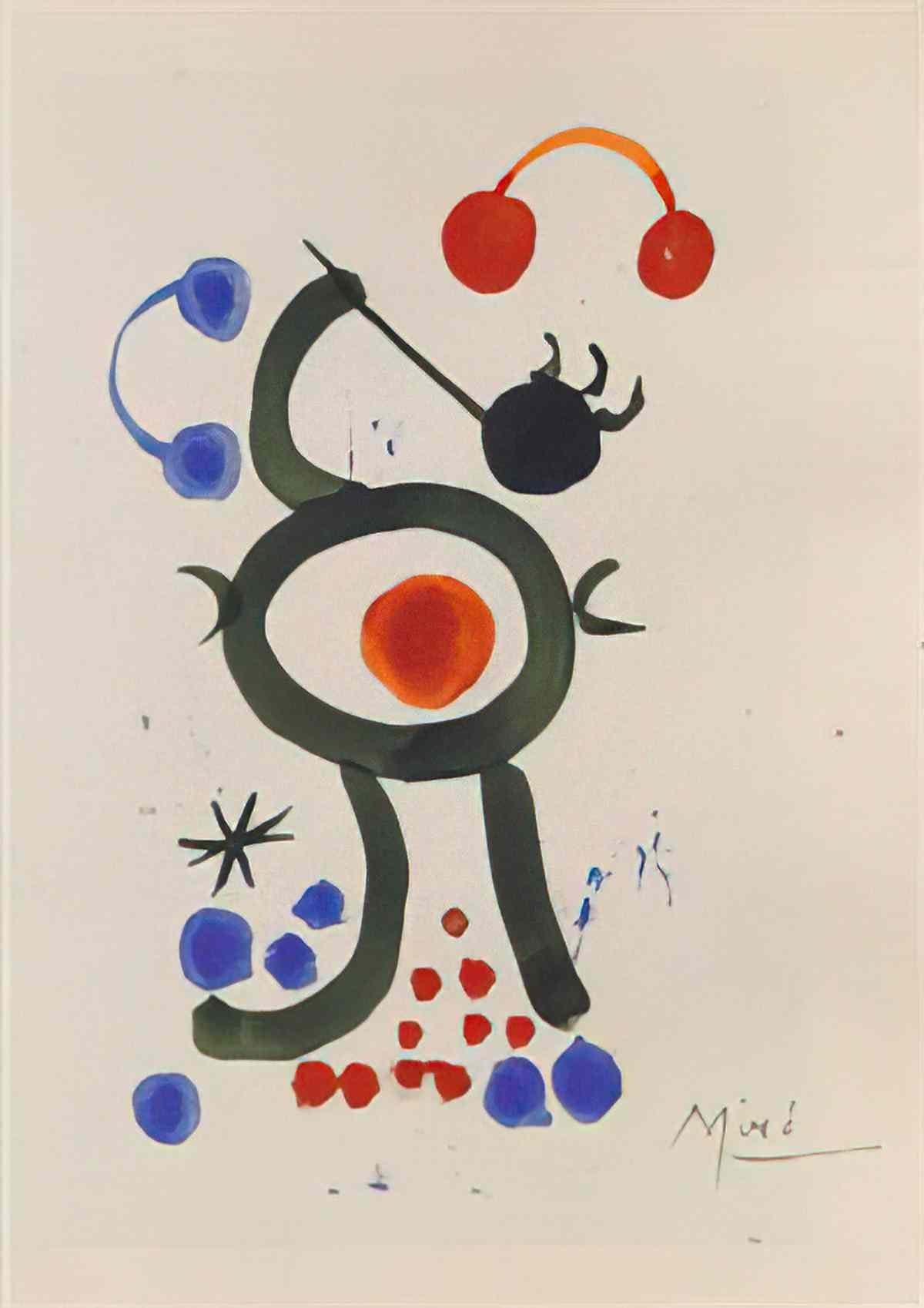 Joan Miro personnage15 Art A4 Photo Print