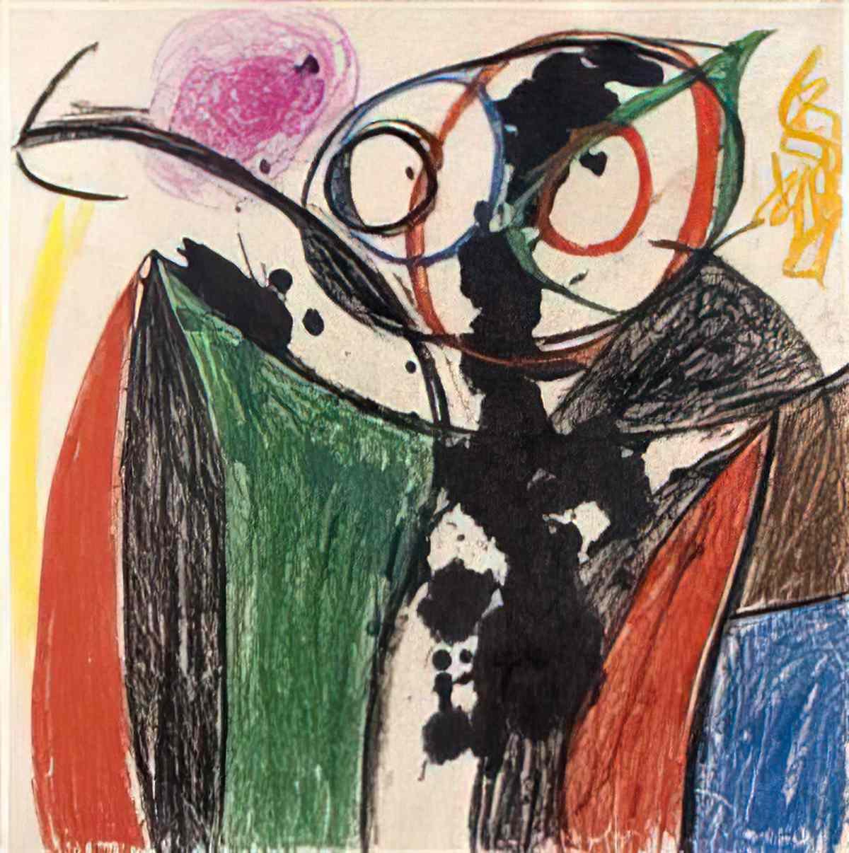 Joan Miro personages oiseau Art A4 Photo Print