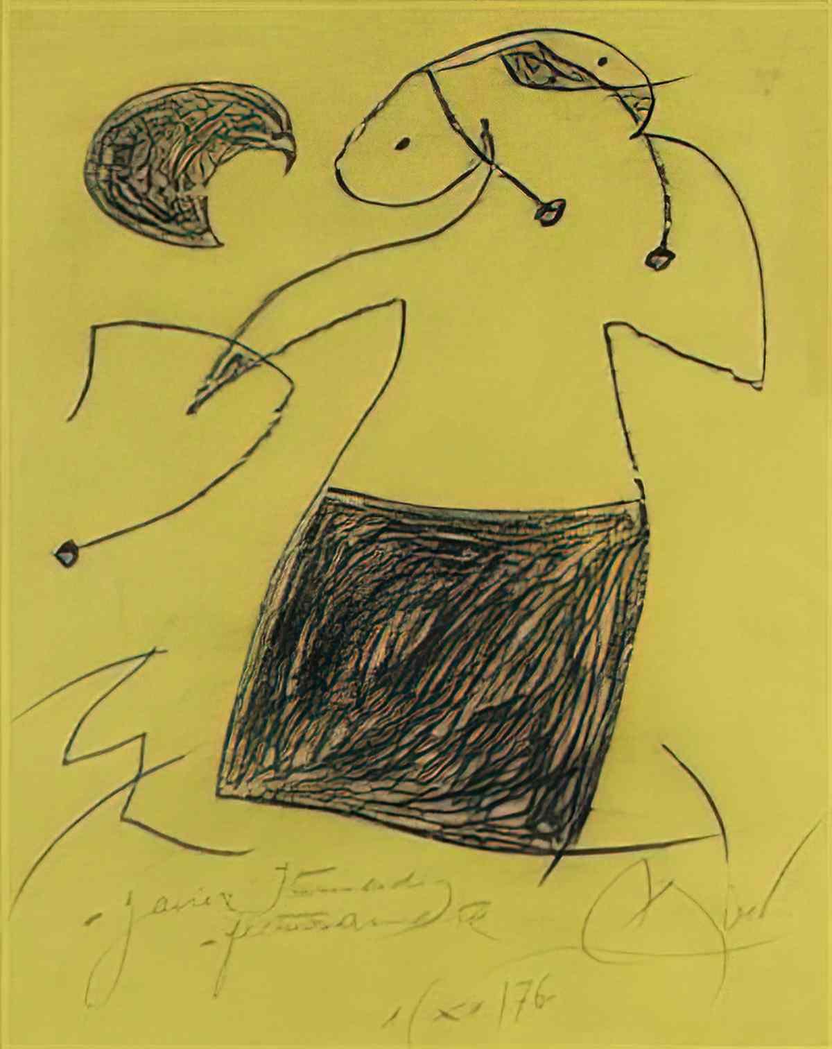 Joan Miro personaje et ettoile Art A4 Photo Print