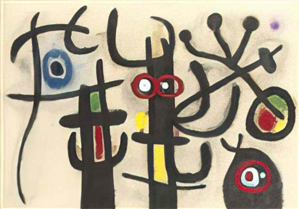 Joan Miro personnages et oiseaux 2 Art A4 Photo Print