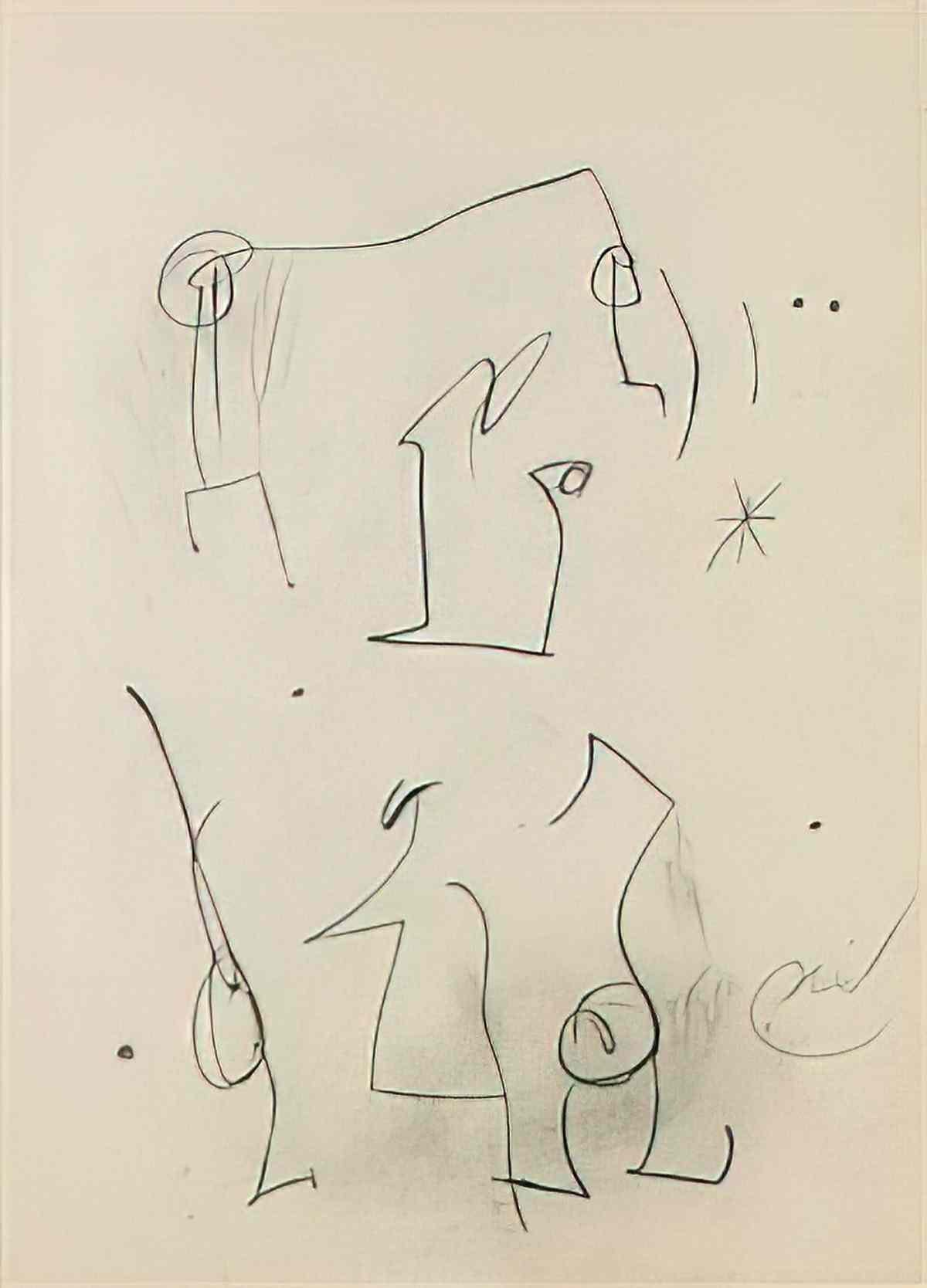 Joan Miro personnages etoile Art A4 Photo Print