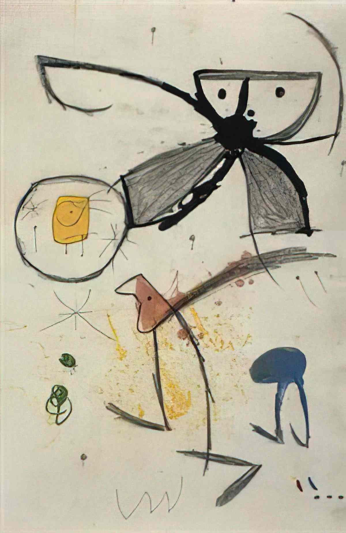 Joan Miro personnages oiseau5 Art A4 Photo Print