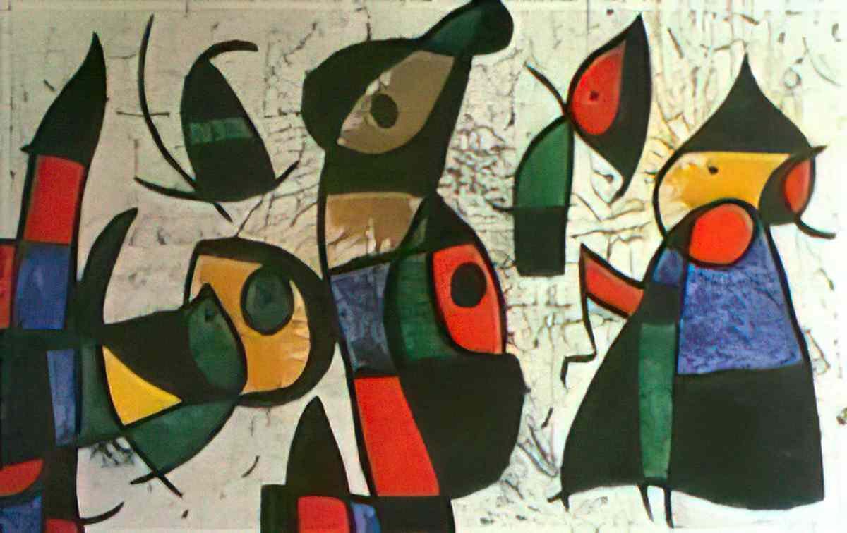 Joan Miro personnages oiseaux1 Art A4 Photo Print