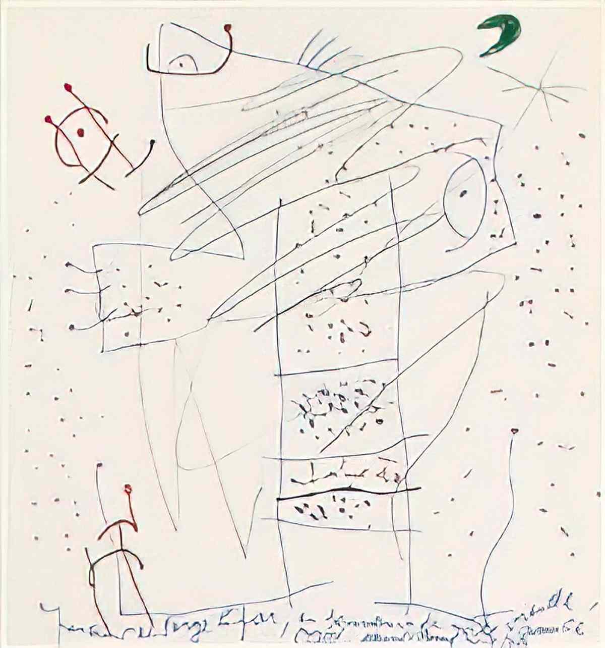 Joan Miro portrait de serge lifar1 Art A4 Photo Print