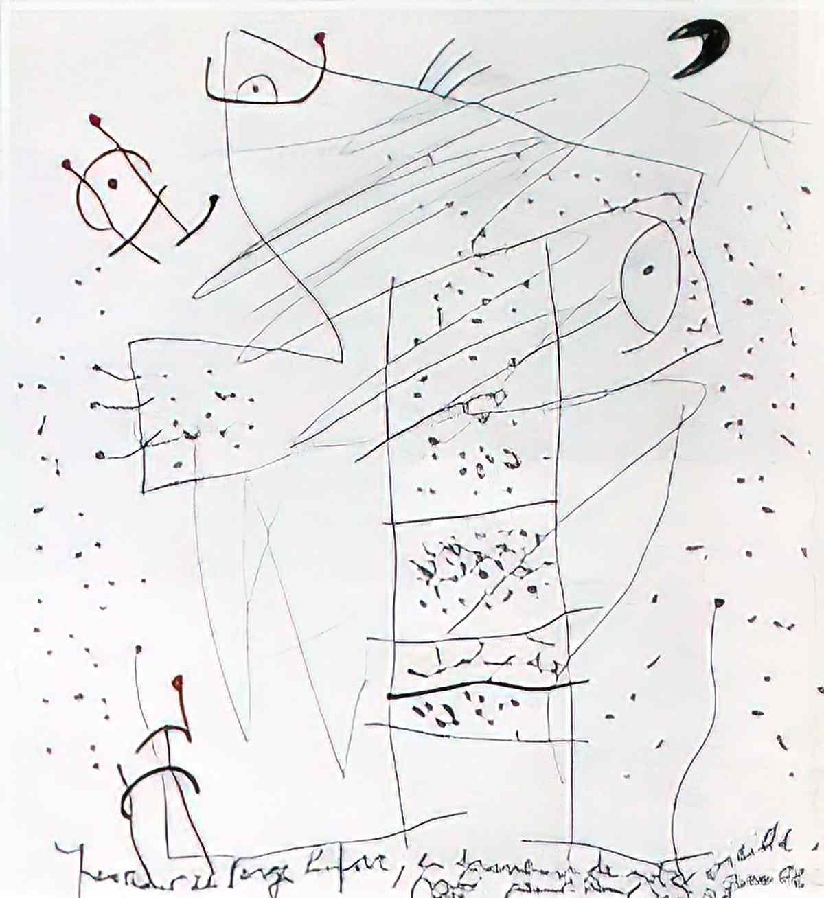Joan Miro portrait de serge lifar2 Art A4 Photo Print