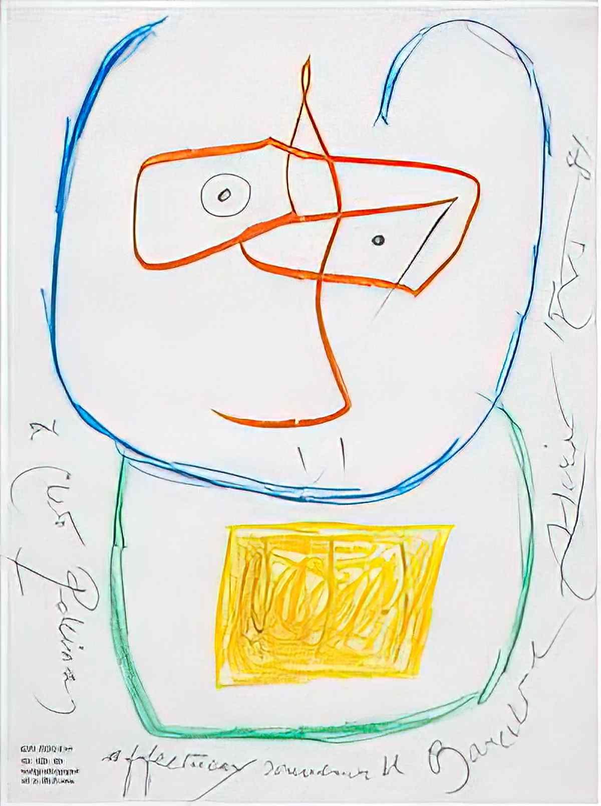 Joan Miro ritratto di cleto polcina Art A4 Photo Print