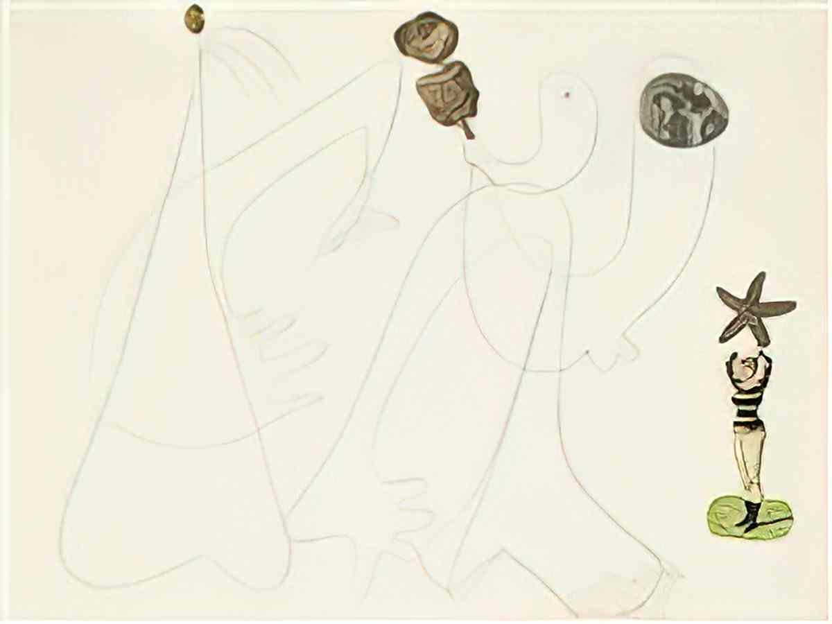 Joan Miro quatre dessins Art A4 Photo Print