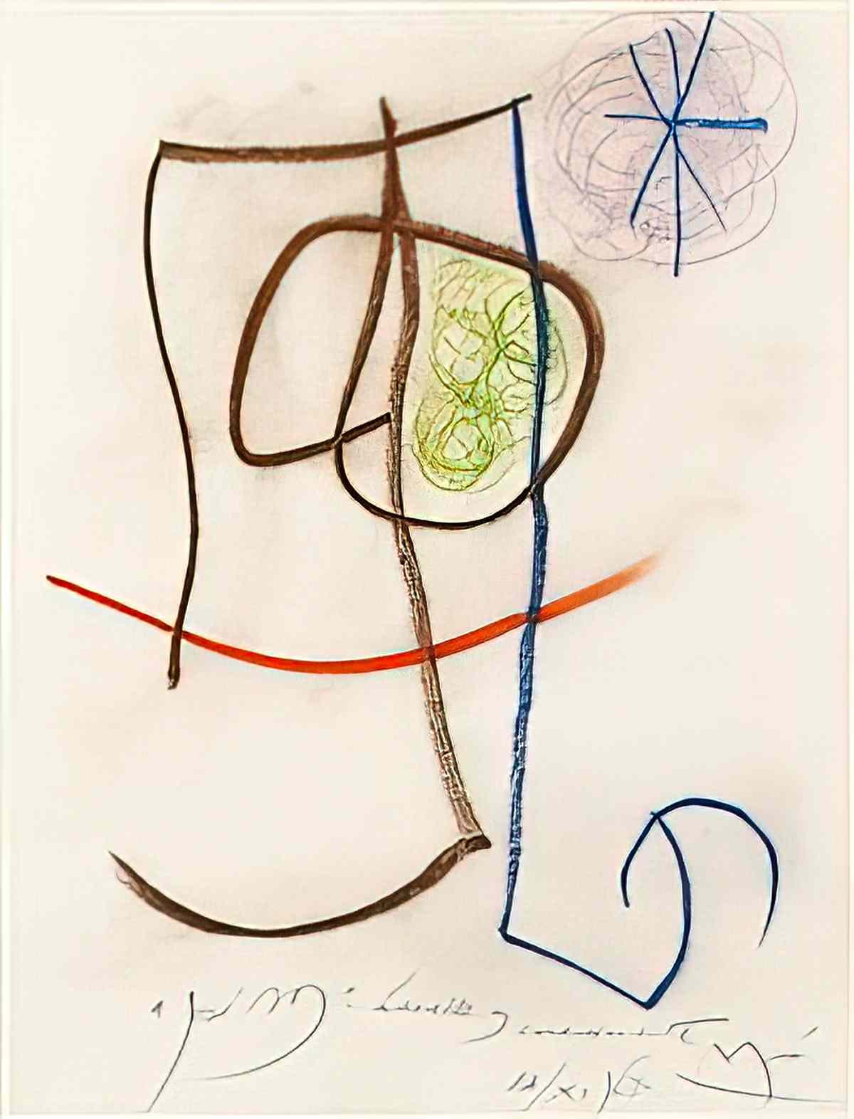 Joan Miro recto ohne titel kopf – verso ohne titel Art A4 Photo Print