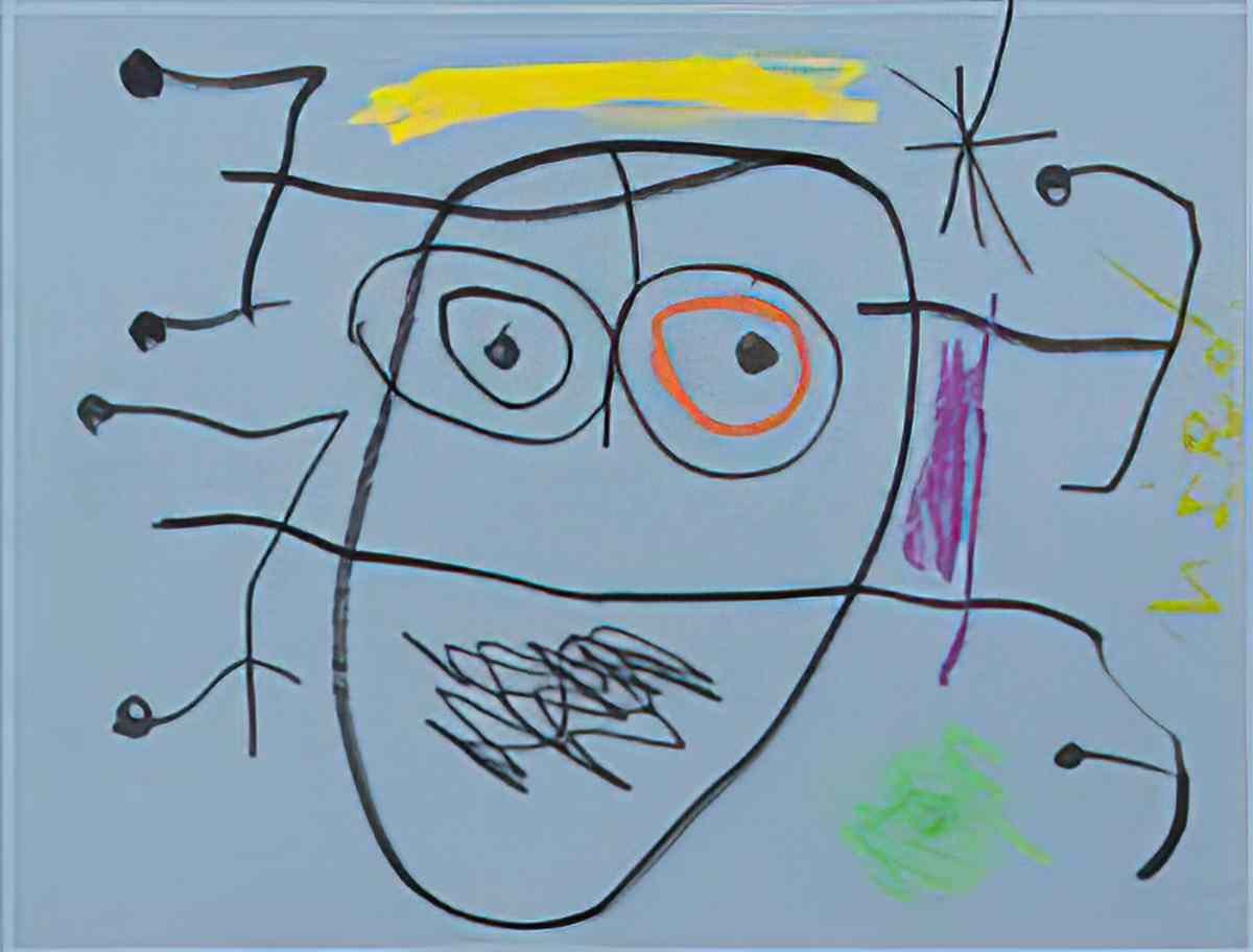Joan Miro rouge et azur Art A4 Photo Print