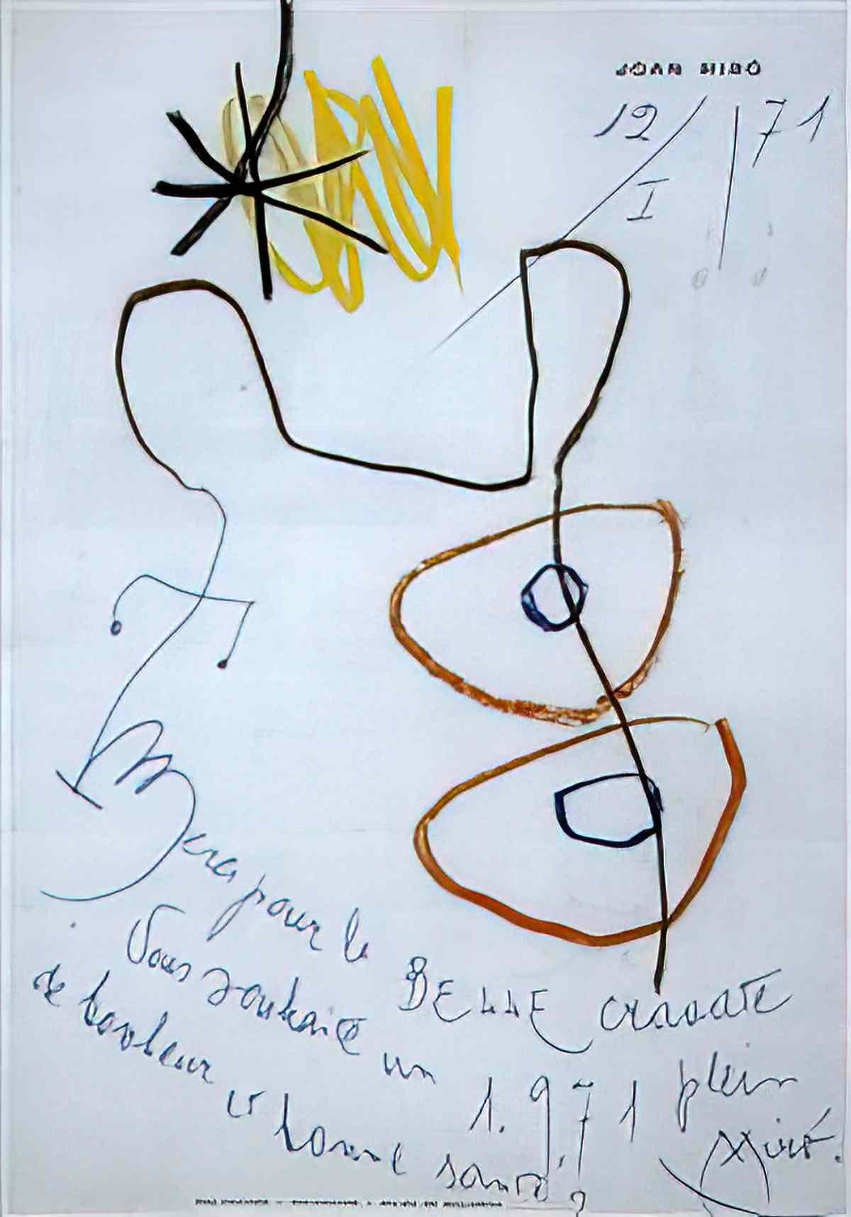Joan Miro sans titre 1972 Art A4 Photo Print