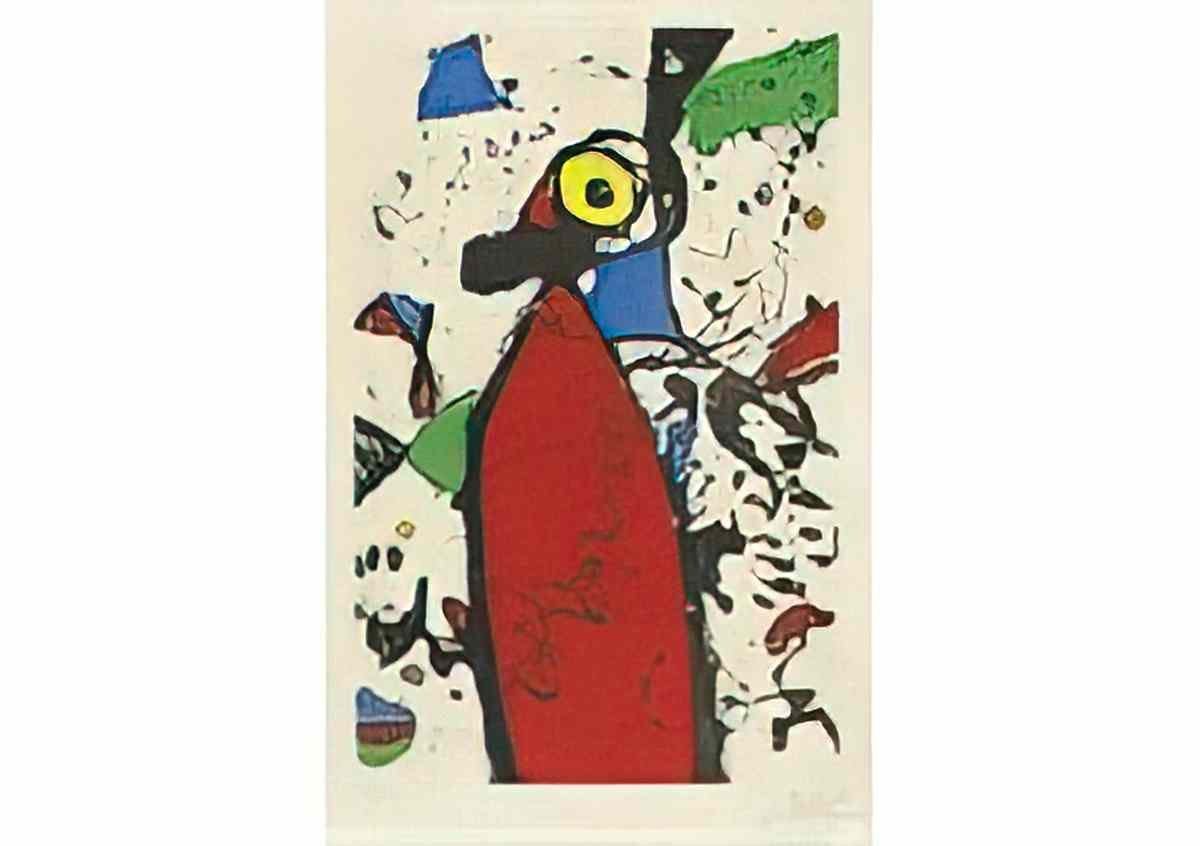 Joan Miro souris rouge a la mantille Art A4 Photo Print