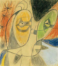 Joan Miro serie ii rouge et lavis bleu Art A4 Photo Print
