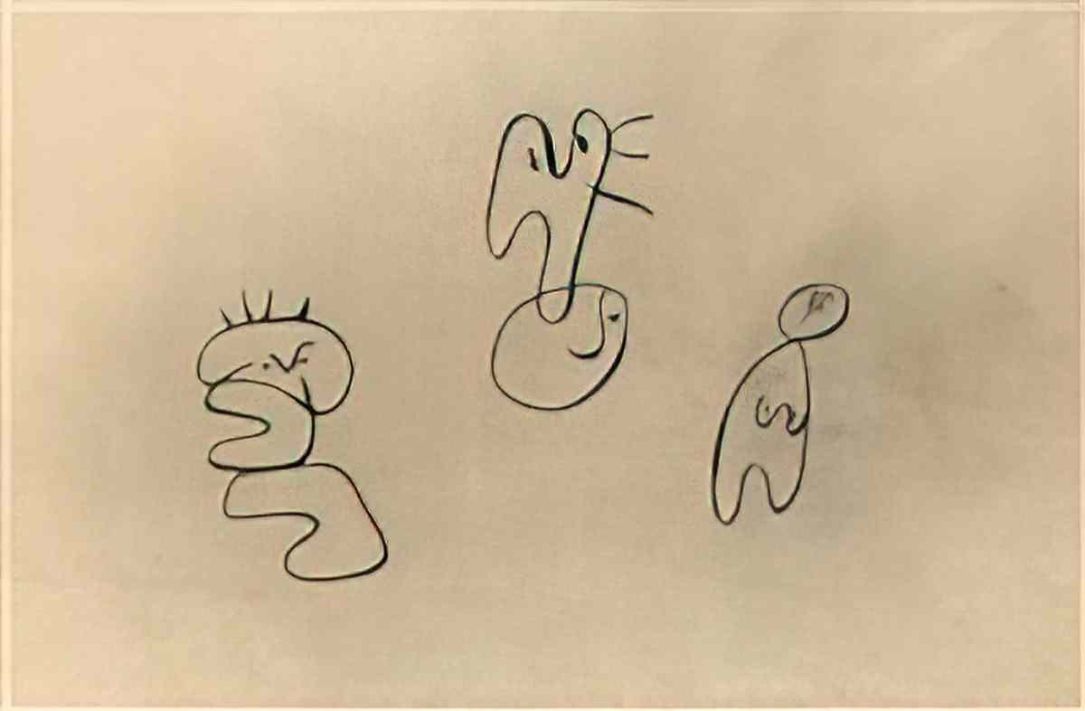 Joan Miro trois personnages2 Art A4 Photo Print