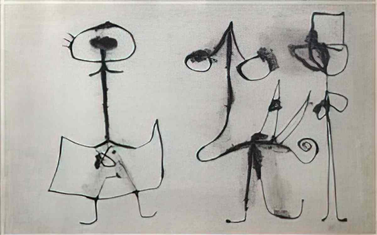 Joan Miro trois personnages3 Art A4 Photo Print
