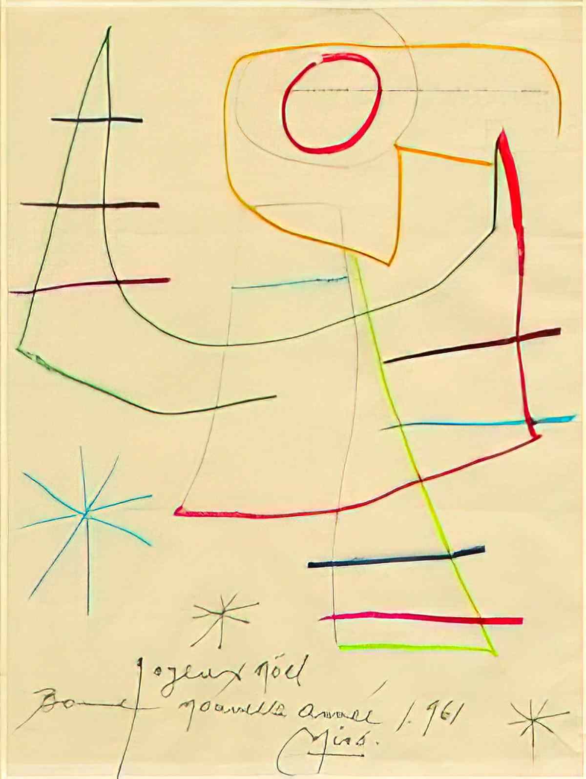 Joan Miro sobreteixem sack i Art A4 Photo Print