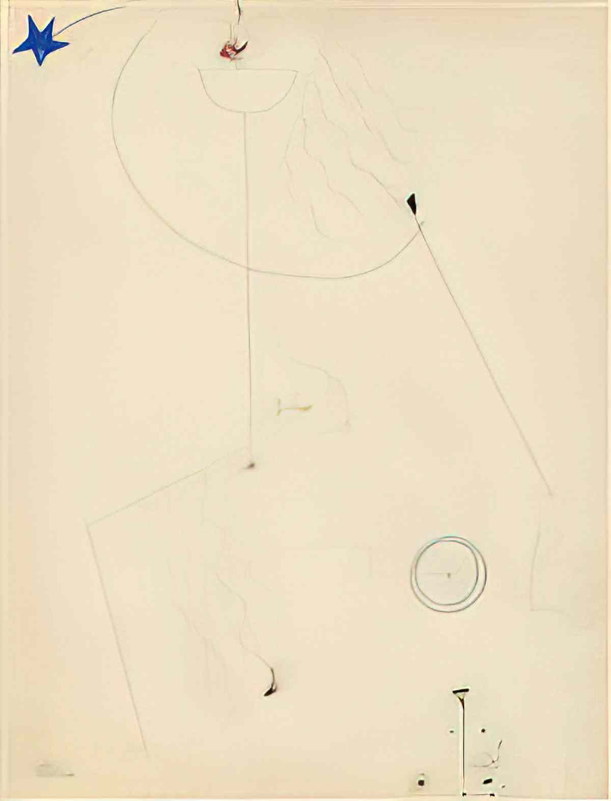Joan Miro souris rouge a la mantille Art A4 Photo Print