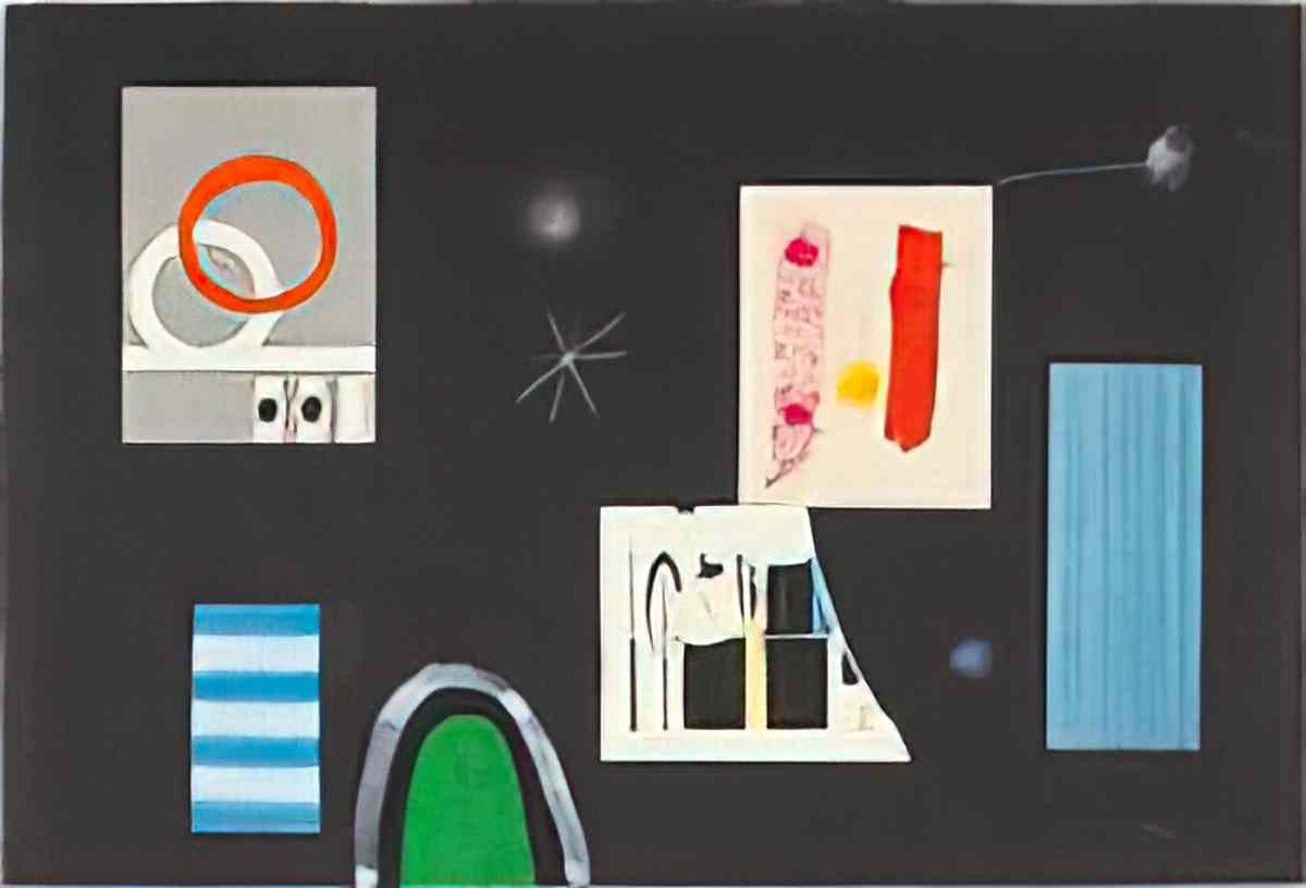 Joan Miro tete aux trois cheveux devant la lune Art A4 Photo Print